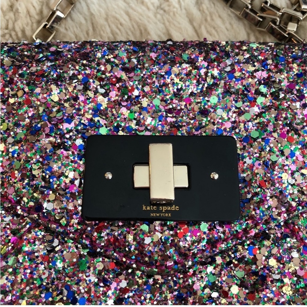 Kate Spade Moonlit Soiree Glitter Pink Handbag Cross Body - Picture 7 of 11